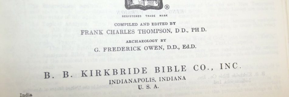 Frank Charles Thompson Bible